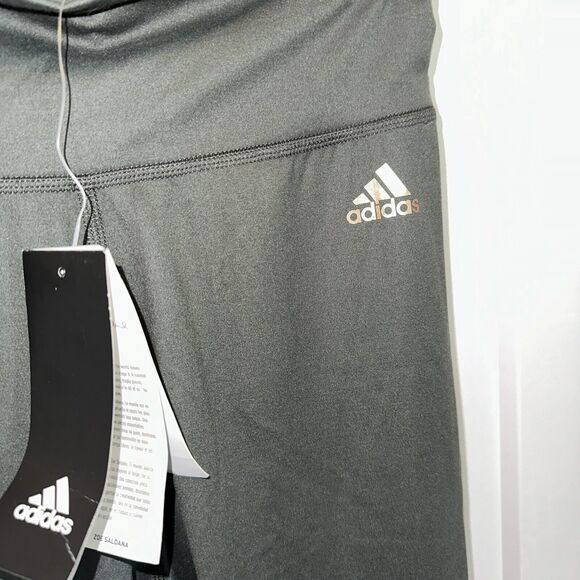 NWT WOMENS ADIDAS CAPRI LEGGINGS X ZOE SALDANA COLLECTION SMALL MSRP $50 Green - Picture 2 of 9